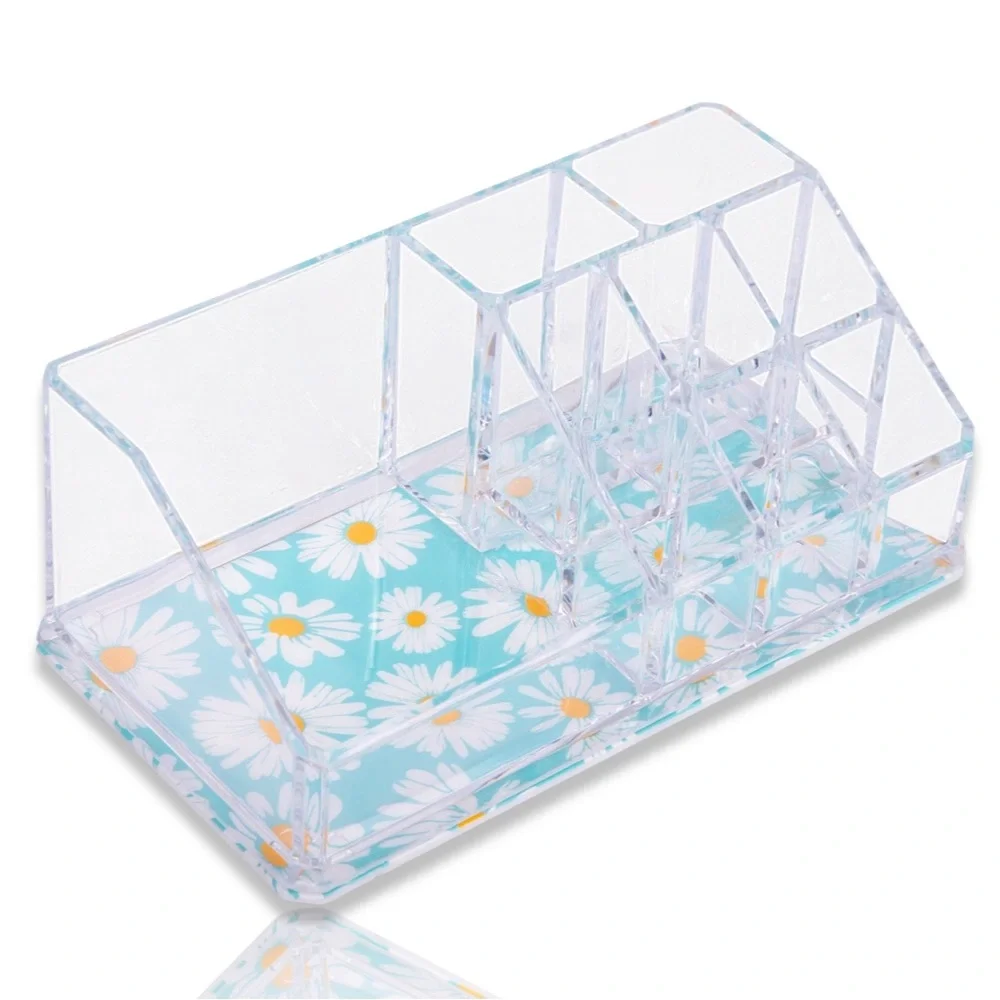 4 for $40🤍Makeup organizer acrylic/ daisy pattern